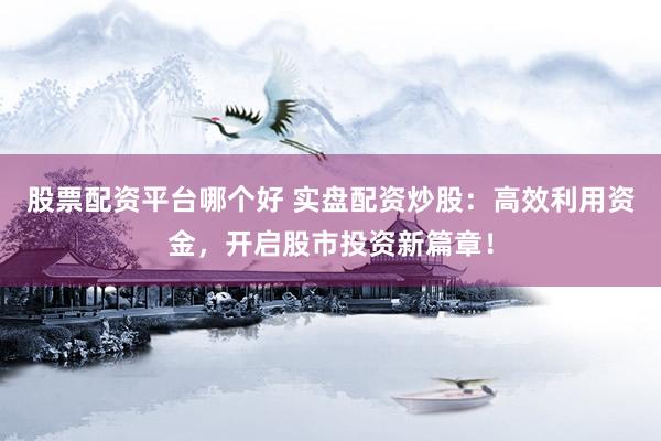 股票配资平台哪个好 实盘配资炒股：高效利用资金，开启股市投资新篇章！