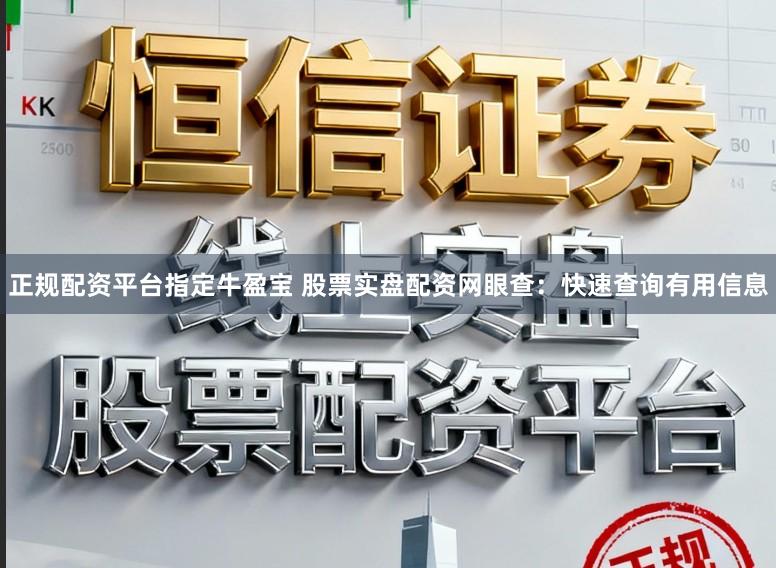 正规配资平台指定牛盈宝 股票实盘配资网眼查:快速查询有用信息